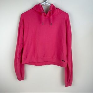 Sweaty Betty Crop Hoodie Sweatshirt M (8) Coral